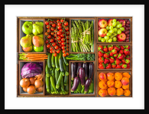 Fruit and vegetables in boxes by Assaf Frank